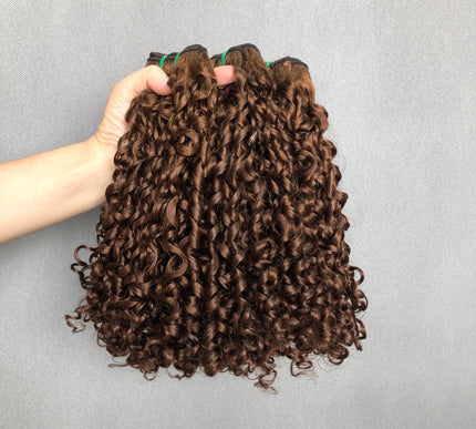 Nice Colored Vietnam Virgin Hair Double Drawn Pixie Curl Brown Color