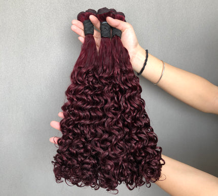 Double Drawn Funmi Hair Water Wave Amazing Curly Wine Color