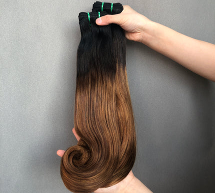 Vietnam Hair Double Drawn Hair Curve Straight Color 1b/30