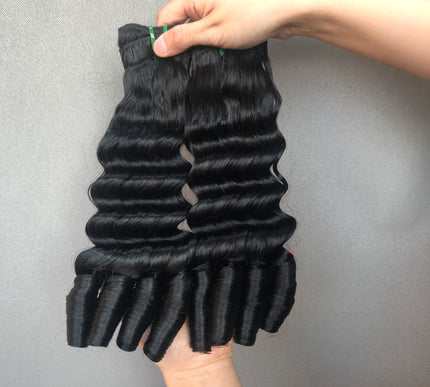 New Fashion Style Virgin Hair Double Drawn Quality Luxy Curl