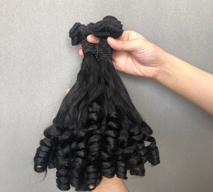 Unique Hair Style Super Double Drawn Spring Curl Virgin Hair Bundles