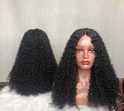 Popular style 4x4 Lace Closure Wig Pixie Curl Natural Color Full Density