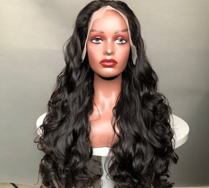 13x4 Lace Frontal Wig Super Double Drawn Hair Bouncy Wave