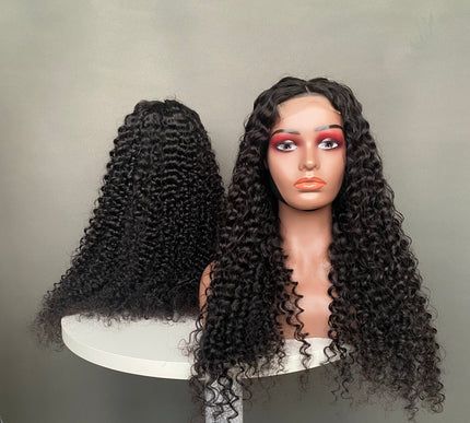 Luxurious Virgin Hair4x4 Closure Wig Deep Curl Natural Color