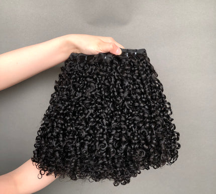 Best Selling Virgin Super Double Drawn Hair Pixie Curl Natural Color