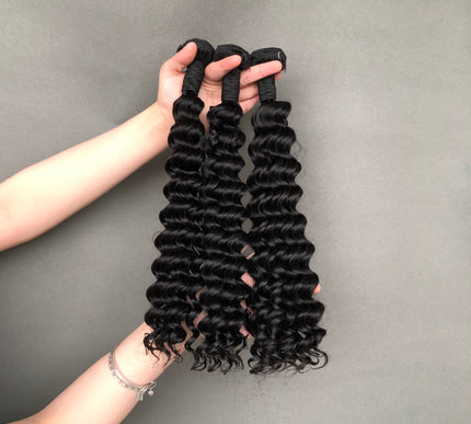 Peruvian Virgin Hair Super Double Drawn Deep Curly Hair Bundles