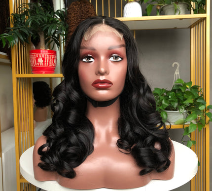 4x4 Closure Bouncy Wig Natural Color Full Density