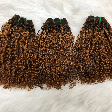 Nice Indian Hair Double Drawn Quality PixieCurl Ombre Color T4/30