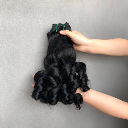 Hot Selling Double Drawn Hair Bouncy Wave Natural Color