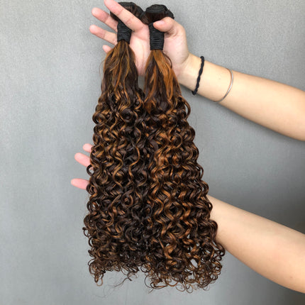Hot Selling Pinao Color Double Drawn Amazing Curly Hair Bundles