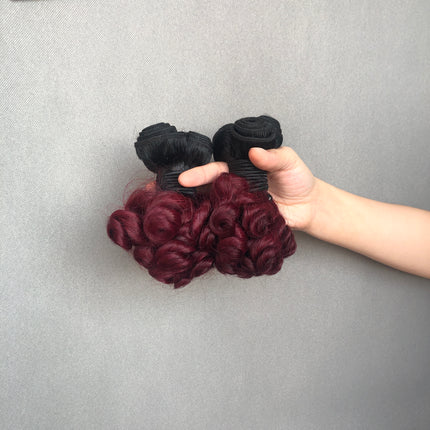 Double Drawn Short Curly Spring Curl Hair Bundels 8inch
