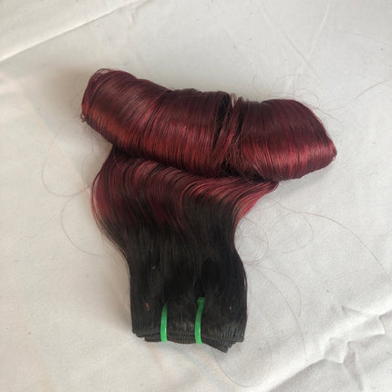 Brazilian Virgin Hair Double Drawn Egg Curl Wine Color