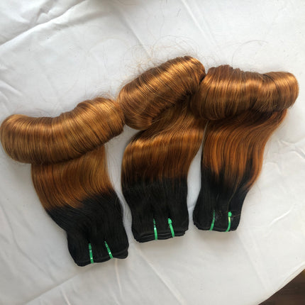 Best Quality Double Drawn Hair Egg Curl 1b/30 Colored Hair