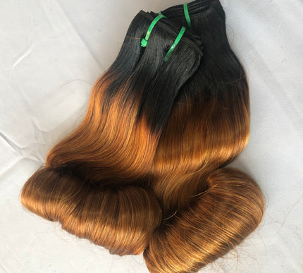 Best Quality Double Drawn Hair Egg Curl 1b/30 Colored Hair