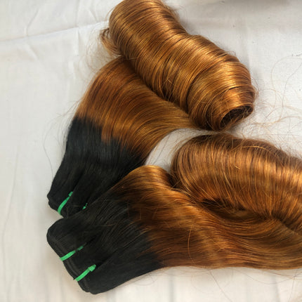 Best Quality Double Drawn Hair Egg Curl 1b/30 Colored Hair