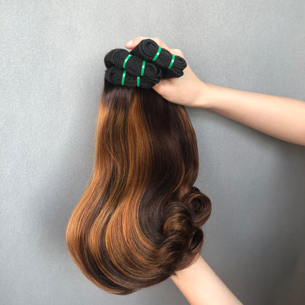 Nice Indian Hair Double Drawn Quality Flip Hair Piano Color