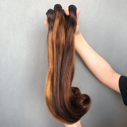 Nice Indian Hair Double Drawn Quality Flip Hair Piano Color