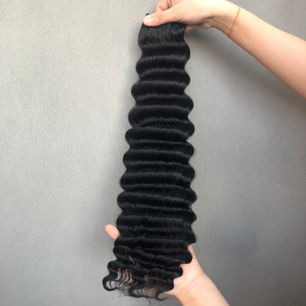 Hot Selling Double Drawn Hair Bundles Peruvian Deep Wave