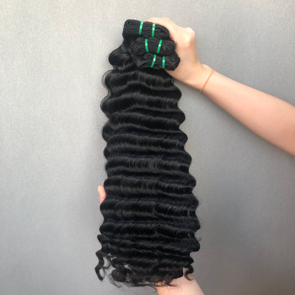 Hot Selling Double Drawn Hair Bundles Peruvian Deep Wave