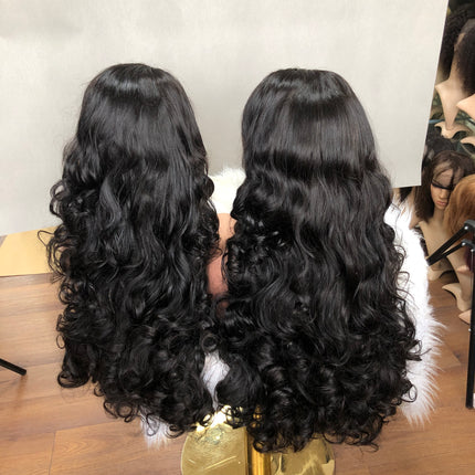 13x4 Lace Frontal Wig Super Double Drawn Hair Bouncy Wave