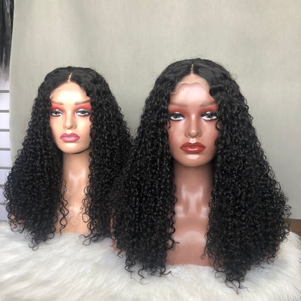 Popular style 4x4 Lace Closure Wig Pixie Curl Natural Color Full Density