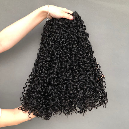 Best Selling Virgin Super Double Drawn Hair Pixie Curl Natural Color
