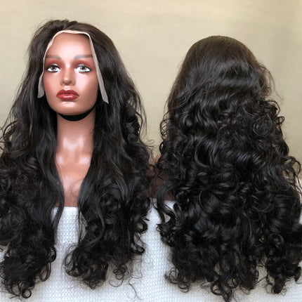 13x4 Lace Frontal Wig Super Double Drawn Hair Bouncy Wave