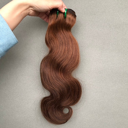 Popular Colored Double Drawn Hair Body Wave Brown Color