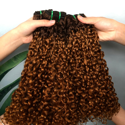 Nice Indian Hair Double Drawn Quality PixieCurl Ombre Color T4/30