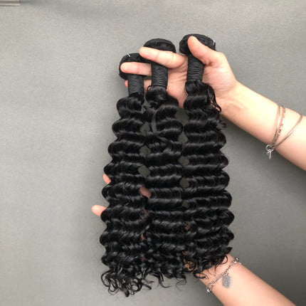 Peruvian Virgin Hair Super Double Drawn Deep Curly Hair Bundles