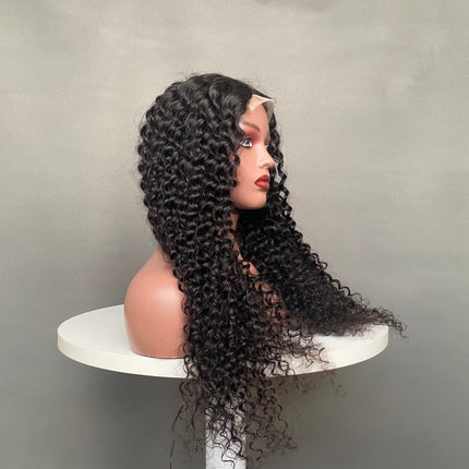 Luxurious Virgin Hair4x4 Closure Wig Deep Curl Natural Color