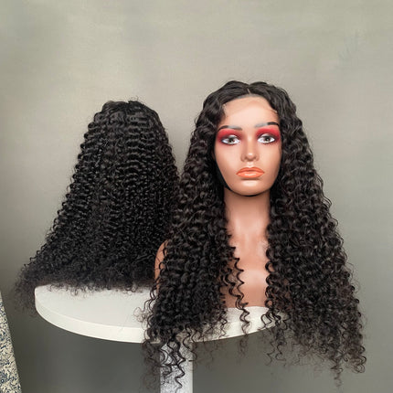 Luxurious Virgin Hair4x4 Closure Wig Deep Curl Natural Color