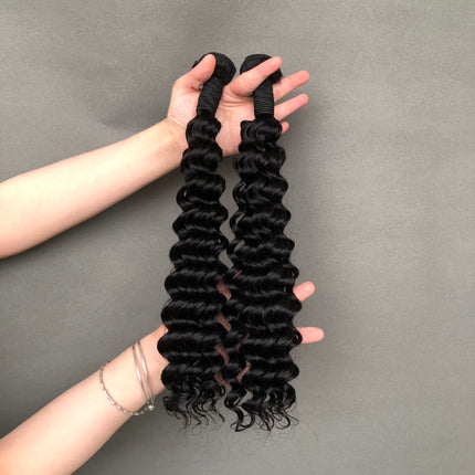 Peruvian Virgin Hair Super Double Drawn Deep Curly Hair Bundles