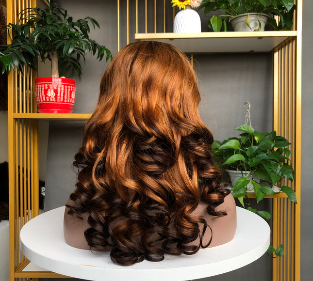 4x4 Factory Bouncy Wave Lace Closure Wig 3 Tones Color