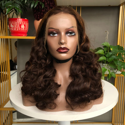 13x4 HD Lace Frontal Wig Factory Bouncy Wave Piano color