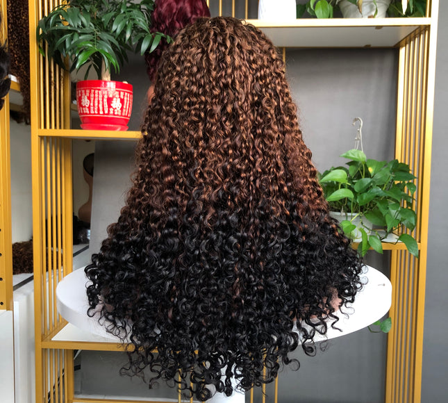 5x5  Lace Closure Factory Wig Pixie Curl 1b/4/1b