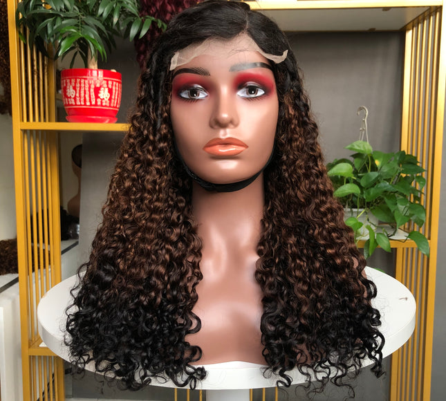 5x5  Lace Closure Factory Wig Pixie Curl 1b/4/1b