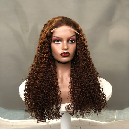 5x5  Lace Closure Factory Wig Pixie Curl Piano Color Long Size