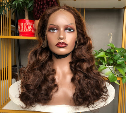 13x4 HD Lace Frontal Wig Factory Bouncy Wave Piano color