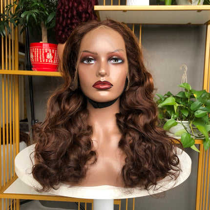 13x4 HD Lace Frontal Wig Factory Bouncy Wave Piano color
