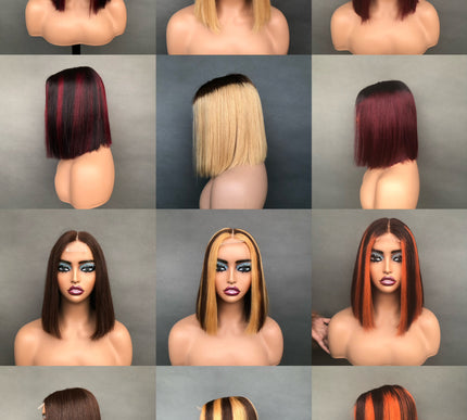 2x6 Kim K Bob Wig Different Color