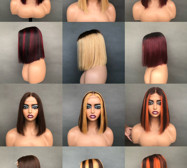2x6 Kim K Bob Wig Different Color