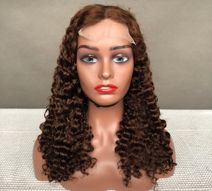 5x5 Lace Closure Wig Burmese Curl Factory Wig Brown Color