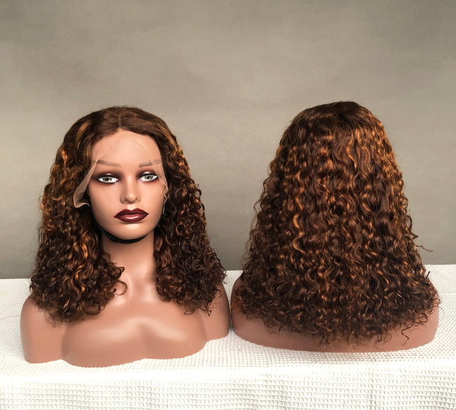 13x4 Lace Frontal Ear To Ear Factory Wig Amazing Curl Piano Color