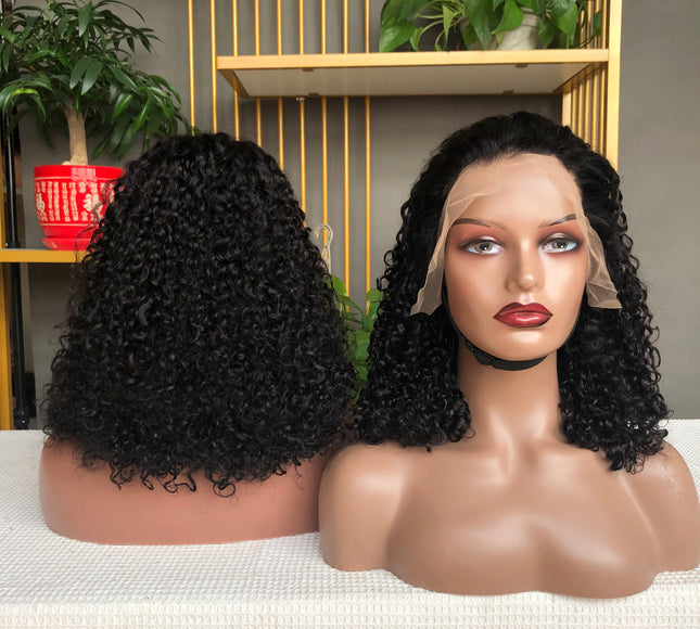 13x4 Lace Frontal Factory Wig Pixie Curl Bob Wig