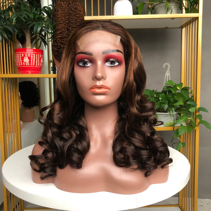 4x4 Closure Bouncy Wave Wig Nice Factory Wig Different Color