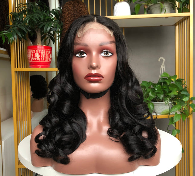 4x4 Closure Bouncy Wig Natural Color Full Density