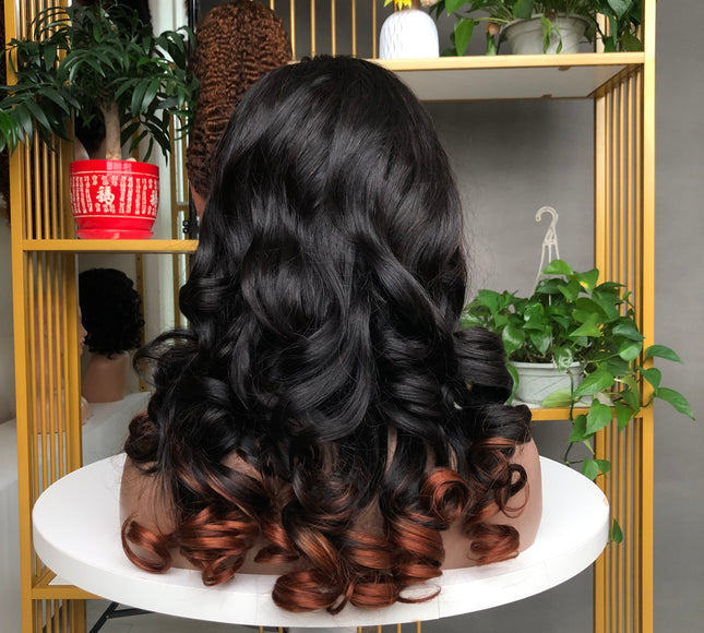 4x4 Closure Wig Bouncy Wave Factory Wig 18inch