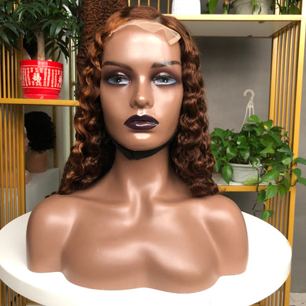 4x4 Closure Wig French Curl Factory Bob Wig Piano Color