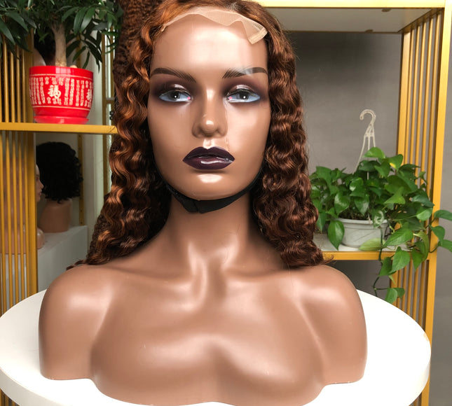 4x4 Closure Wig French Curl Factory Bob Wig Piano Color